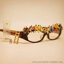Miniature Photography Look At All The Tiny People On The Pair Of Sunglasses Miniature Calendar Miniature Photography Miniatures