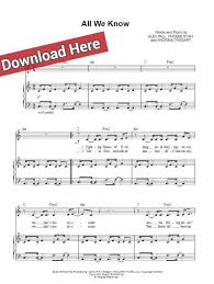 The Chainsmokers All We Know Sheet Music Piano Notes Chords Sheet Music All We Know Chainsmokers