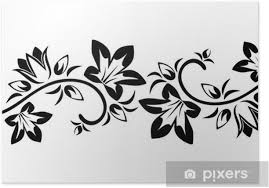 Le noir et blanc est lié à l'histoire de la photographie, à son origine. Poster Horizontal Vignette Transparente Avec Des Fleurs Vector Illustration Pixers Nous Vivons Pour Changer