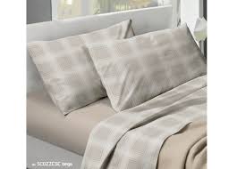 Lenzuola e trapunte in vendita online: Set Completo Lenzuola In 100 Cotone Fantasia Scozzese Beige Modello O B Ebay