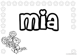Name Coloring Pages Mia Coloring4free Coloring4free Com