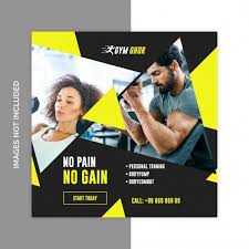 Modele Psd De Bannieres Gym Fitness Social Media Web Social Media Marketing Instagram Social Media Web Banner