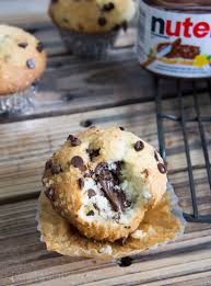 Nutella Stuffed Chocolate Chip Muffins Recipe Nutella Recipes Chocolate Chip Muffins Dessert Recipes