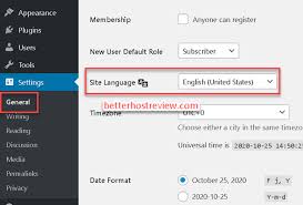 · click settings in the navigation menu, then click general. Change Wordpress Site Language Better Host Review