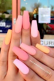 Matte Peach Nails Design Mattenails Peachnails Easy Cute And Fun Summer Nail Designs Are Waiting For You Matte Pink Nails Vibrant Nails Matte Nails Design