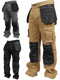 Fashio Ff Mens Construction Cordura Knee Reinforcement Workwear Trousers Utility Work Pant Mens Cargo Jeans Lightweight Work Pants Workwear Trousers