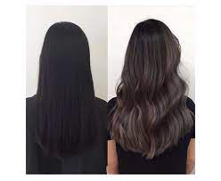 Ash And Charcoal Tones On Black Hair Black Hair Balayage Hair Styles Hair Color For Black Hair