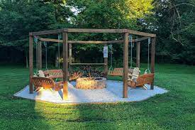 This is fire pit is great for entertaining and will become the focal point you can use silicone to fill in any gaps and add some decorative rocks around the fire pit. Fire Pit With Swings