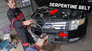 Ford Edge Serpentine Belt Replacement Removal Lincoln Mkx Youtube