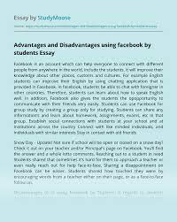 The advantages of using facebook are many, as are the disadvantages advantages of using a computer are the ability to co research quickly and easily. Advantages And Disadvantages Using Facebook By Students Free Essay Example