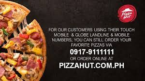 Pizza hut delivery is an extremely popular delivery service that is offered by pizza restaurant chain pizza hut. Pizza Hut To All Globe And Touch Mobile Landline And Facebook