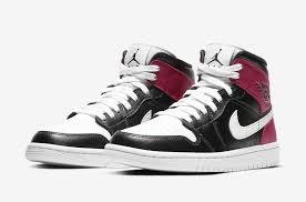 Air Jordan 1 Mid Black Noble Red White Air Jordan 1 Mid Wmns Black White Noble Red Bq6472 016 Release Date Sbd Air Jordans Jordans Girls Jordan 1 Mid