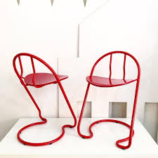 Vintage Post Modern Italian Red Stacking Chairs From Odd Eye Of East Village New York Ny Attic Modern Italian Custom Neon Lights Chair