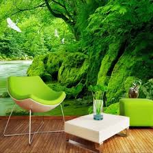 Looking for removable wallpaper (aka temporary wallpaper)? Shop Custom 3d Photo Wallpaper Green Forest Natural Scenery Wall Painting Hd Living Room Sofa Background Wallpaper Home Decor Mural Online From Best Wall Stickers Murals On Jd Com Global Site