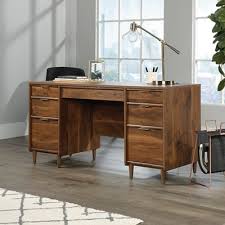 If you like the basic looks of this desk but don't want to deal with the hassles that come along with the complexity. Mid Century Modern Double Pedestal Executive Desk 60 W By Sauder Office Furniture Nbf Com