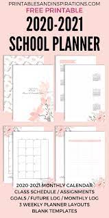 Looking for a free 2021 printable planner with daily, weekly, and monthly planning pages? Free Printable 2020 2021 School Planner Updated Printables And Inspirations School Planner Study Planner Printable Free Planner Printables Free