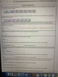 Enter y1 y 1 ~ abx1 a b x 1 in the next line. Answered Exponential Regression The Table Below Bartleby