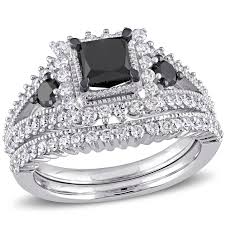 Check spelling or type a new query. Black Princess Cut Diamond With Halo 2ctw Engagement Ring Matching Wedding Band