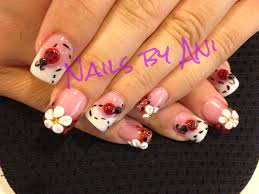Ladybugs Acrylic Nail Designs Acrylic Nails Nails