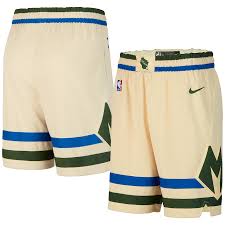 Check out our milwaukee bucks selection for the very best in unique or custom, handmade pieces from our shops. Men S Milwaukee Bucks Nike Cream 2019 20 City Edition Swingman Shorts