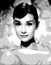 Black And White Pictures Of Famous People Hot Sale High Quality Famous Black And White Paintings Of Audrey Black And White Painting Black And White Portraits White Painting