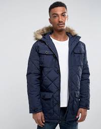 Brave Soul Parka Jacket With Faux Fur Trim Hood Brave Soul Quilted Parka Jacket With Faux Fur Trim Hood Parka Fur Fur Trim