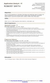 application analyst resume samples
