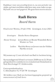Maar wij zijn veel meer dan alleen een krant of online nieuws. Ruurd Harm Rudi Heres 06 05 2021 Overlijdensbericht En Condoleances Mensenlinq Nl