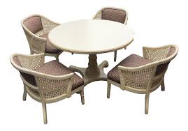 Great Set Of 4 Cane Barrel Tub Chairs And Round Table This Set Is Great Reupholster And Lacquer And Yo Dining Table Chairs Table And Chair Sets Dining Table