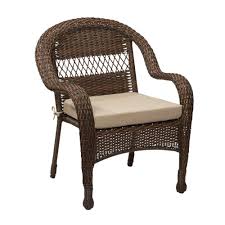Hampton Bay Mix And Match Brown Wicker Outdoor Stack Chair With Beige Cushion 65 51686b 1a The Home Depot Outdoor Furniture Chairs Wicker Furniture Cushions Wicker Furniture Redo