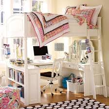 The bedroom loft is one of my favorite parts of a tiny house. Loft Beds For Girls In White With Desk House Ideas Pinterest Loft Bed Cool Bunk Beds Girls Loft Bed