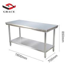 Without a shelf, these tables provide room to pull up a stool or chair. Factory Price Hotel Restaurant Commercial Kitchen Stainless Steel Work Table Grace