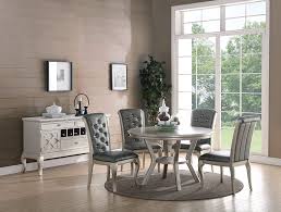 Dining room table and chairs set. Amazon Com Esofastore Formal Luxurious 5pc Dining Set Antique Silver Finish Upholstered Tufted Chairs Round Dining Table Kitchen Dining Room Furniture Table Chair Sets
