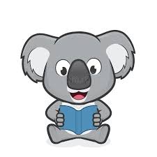 Koala Reading A Book Clipart Picture Of A Koala Cartoon Character Reading A Book Vector Illustration Koala Illustration Cartoon Characters