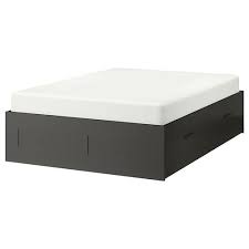 Nordli Bed Frame With Storage Anthracite Queen Ikea In 2020 Bed Frame With Storage Bed Frame Headboard Storage