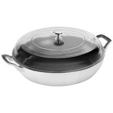 Staub Cast Iron 12 Inch Saute Pan With Glass Lid White Official Zwilling Shop
