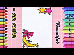 drawing to decorate noteook cute moon تعليم الرسم تزيين دفاتر مدر cute notebook