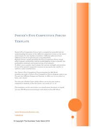 Porters Five Competitor Forces Word Template User Guide