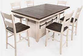 Dining room tables more than 200 cm long are available in a wide selection of traditional, modern and contemporary styles, to suit all types of dining urban industrial style dining sets typically have a steel frame with bench seating. Jofran Madison County 1706 72t B High Low Dining Table Pilgrim Furniture City Kitchen Tables