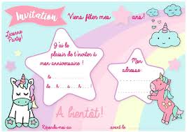 Le livre numérique (en anglais : Carte D Invitation D Anniversaire Theme Des Licornes