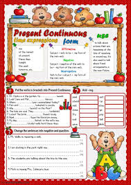 Present Continuous Interactive And Downloadable Worksheet You Can Do The Exercises Online Or Dow Present Continuous Tense Teaching English Grammar English Fun