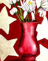 Collection by frank gowarty • last updated 3 weeks ago. White Flowers In A Red Vase Painting By Nancy Riedell Saatchi Art