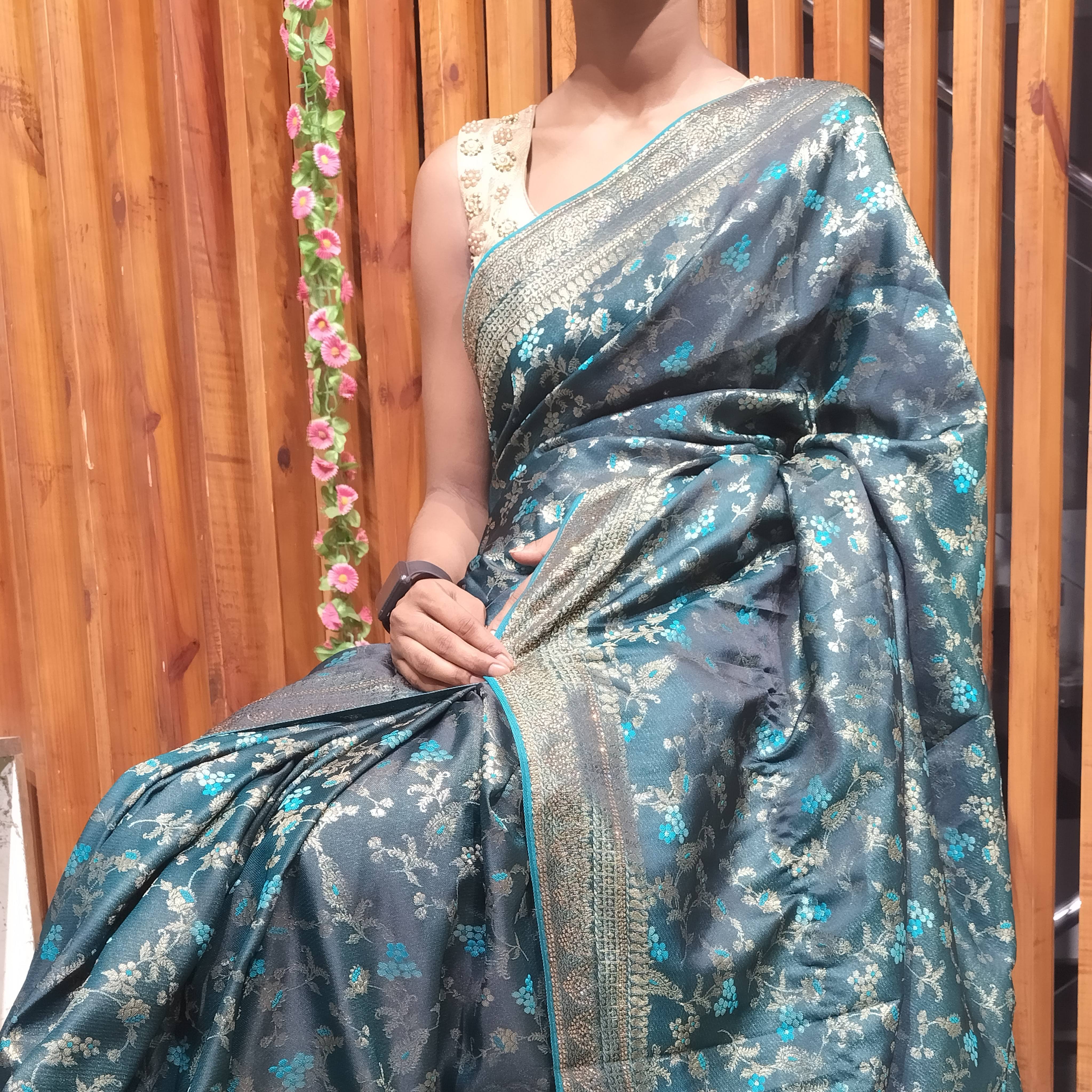 Embroidered Sequence Saree with Heavy Designer Border product image