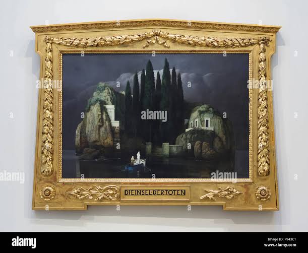 Painting 'Island of the Dead' (1901) by Swiss symbolist painter Arnold  Böcklin and his son Carlo Böcklin on display in the Hermitage Museum in  Saint Petersburg, Russia Stock Photo - Alamy