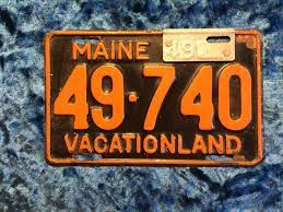 Vintage Maine 1949 License Plate 49 740 Me Vacationland Rare Brass License Plate Plates Vintage