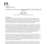 House Bill 134 – Health Insurance - Prescription Insulin ...