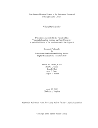 Retirement Process of Selected Faculty Groups