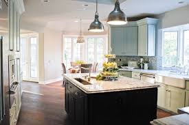 modern pendant lighting over kitchen