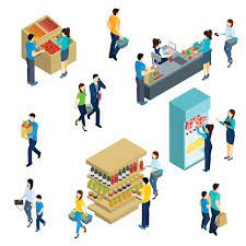 Isometric People Shopping Vector Art Illustration Vector Illustration People People Illustration People Png