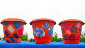 Rub the exterior your planters down with sander deglosser, this is going to make your spray paint stick much better! 3 Best Flower Pot Painting Ideas Diy Planter Decoration 3 Pots Youtube
